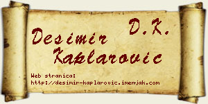 Desimir Kaplarović vizit kartica